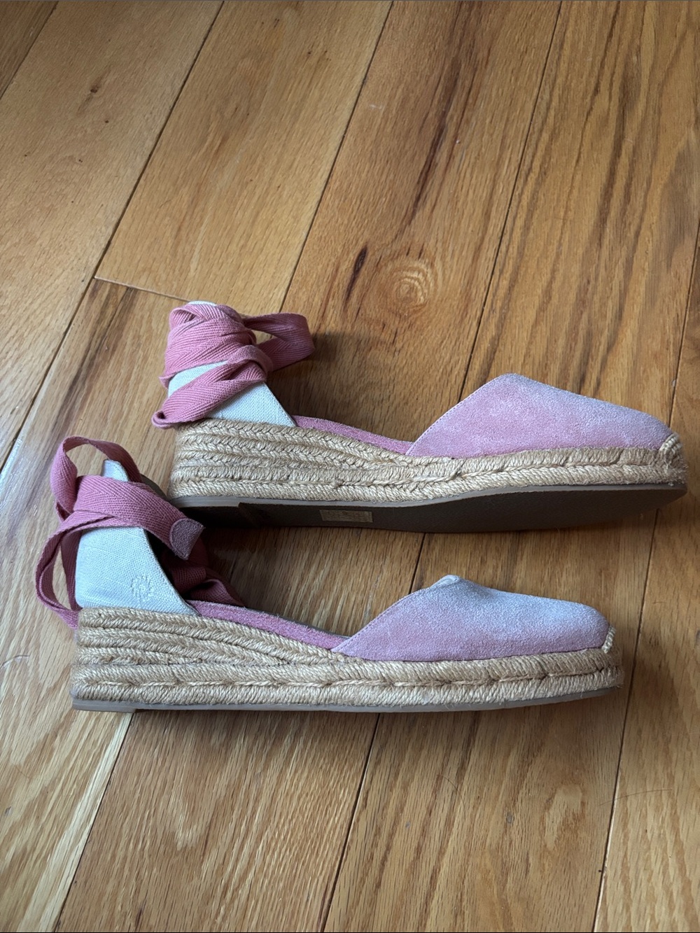 New! Jack Rogers Palmer pink suede wedge espadrilles sz 9.5 - Picture 2 of 10
